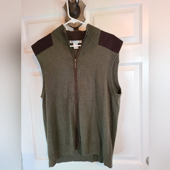 Geoffrey Beene Men's Classic Sleeveless full zip Vest, Size: Large Color: Green - Picture 5 of 13